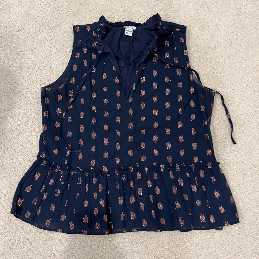 J Crew Blouse with metallic dots
